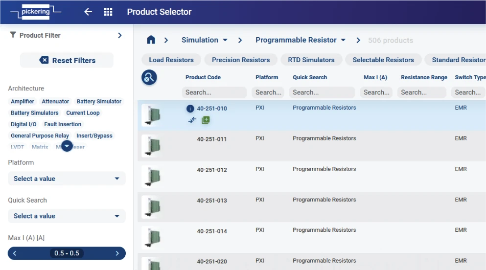 Product Selector - Selection